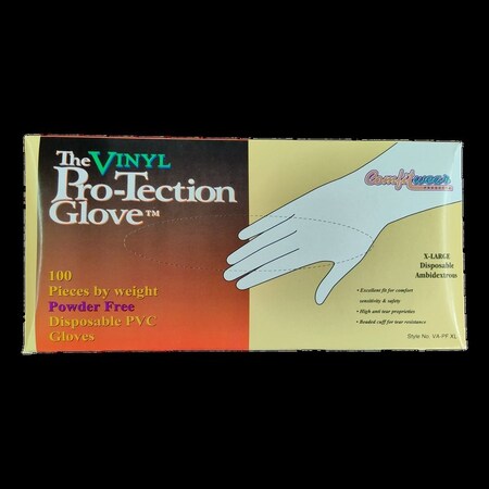 Comfitwear Disposable Gloves, Vinyl, XL, 10 PK VA-PF-XL-10PK